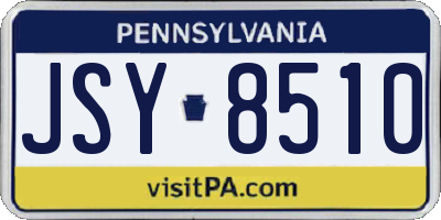 PA license plate JSY8510