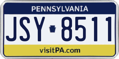 PA license plate JSY8511