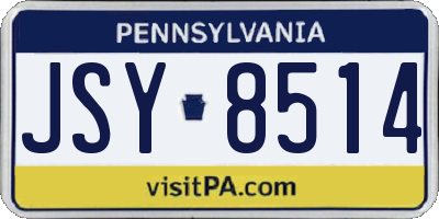 PA license plate JSY8514