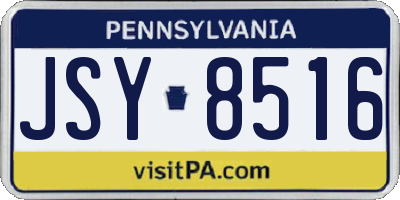 PA license plate JSY8516