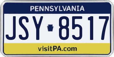 PA license plate JSY8517