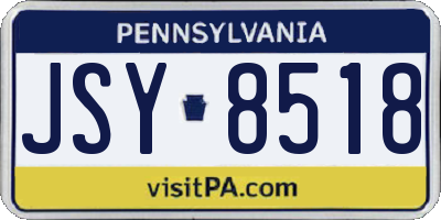 PA license plate JSY8518