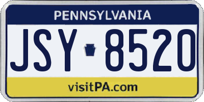 PA license plate JSY8520