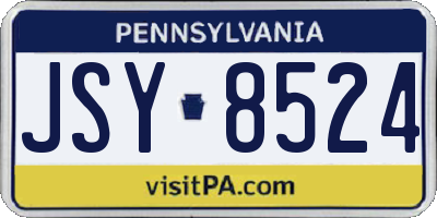 PA license plate JSY8524