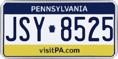 PA license plate JSY8525
