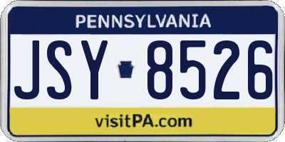 PA license plate JSY8526