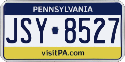 PA license plate JSY8527