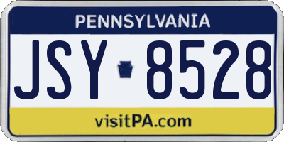 PA license plate JSY8528