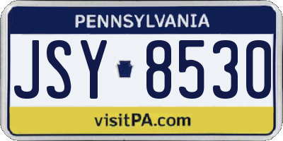 PA license plate JSY8530