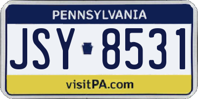 PA license plate JSY8531