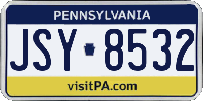 PA license plate JSY8532