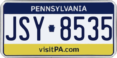 PA license plate JSY8535