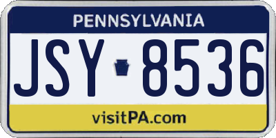 PA license plate JSY8536