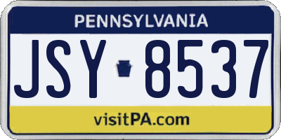 PA license plate JSY8537