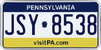 PA license plate JSY8538