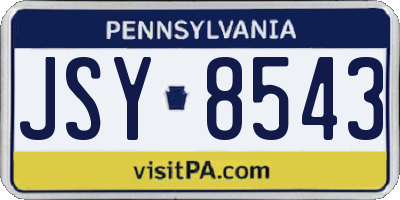 PA license plate JSY8543