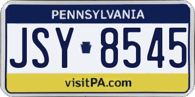 PA license plate JSY8545