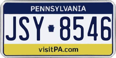 PA license plate JSY8546