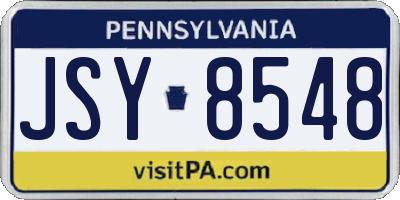PA license plate JSY8548