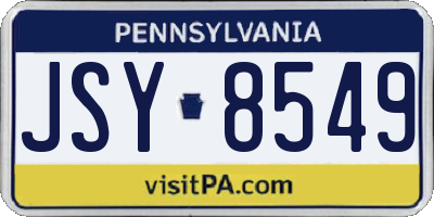 PA license plate JSY8549