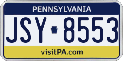 PA license plate JSY8553