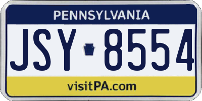 PA license plate JSY8554