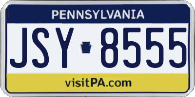 PA license plate JSY8555