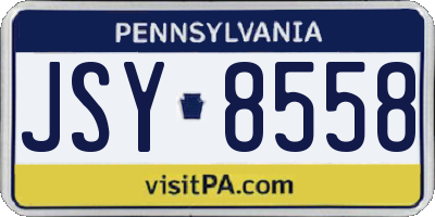 PA license plate JSY8558