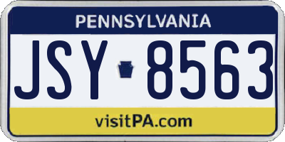 PA license plate JSY8563