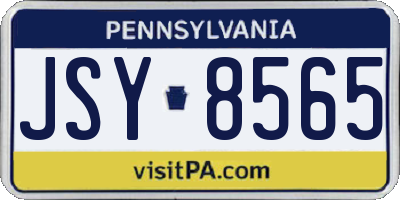 PA license plate JSY8565