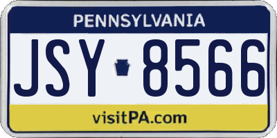PA license plate JSY8566