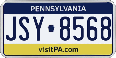 PA license plate JSY8568