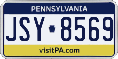 PA license plate JSY8569