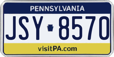 PA license plate JSY8570