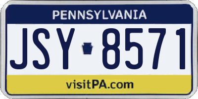 PA license plate JSY8571