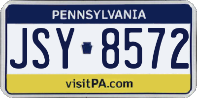 PA license plate JSY8572