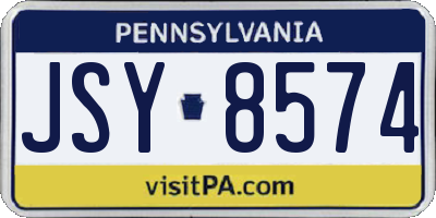 PA license plate JSY8574