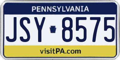 PA license plate JSY8575