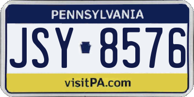 PA license plate JSY8576