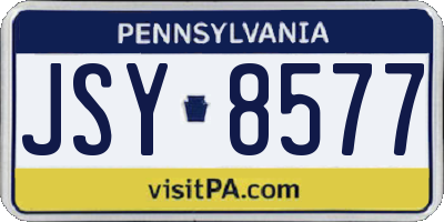 PA license plate JSY8577