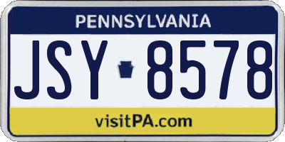 PA license plate JSY8578