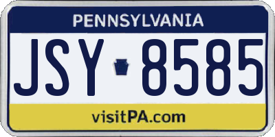 PA license plate JSY8585