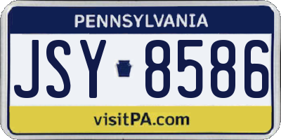 PA license plate JSY8586