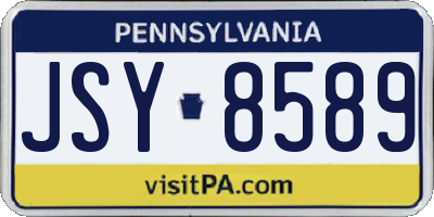 PA license plate JSY8589