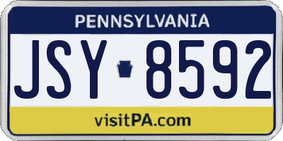 PA license plate JSY8592