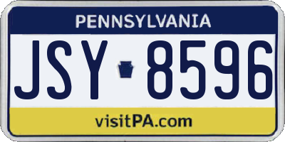 PA license plate JSY8596