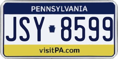 PA license plate JSY8599