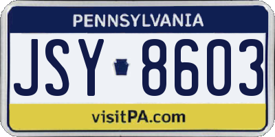 PA license plate JSY8603