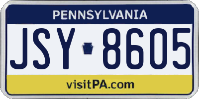 PA license plate JSY8605