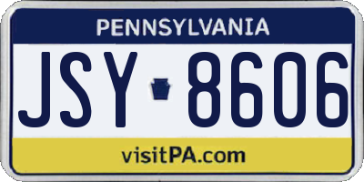 PA license plate JSY8606